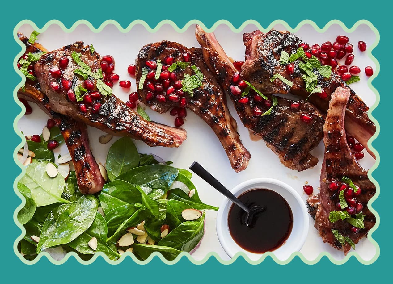 alternative thanksgiving dinner recipes: pomegranate lamb chops