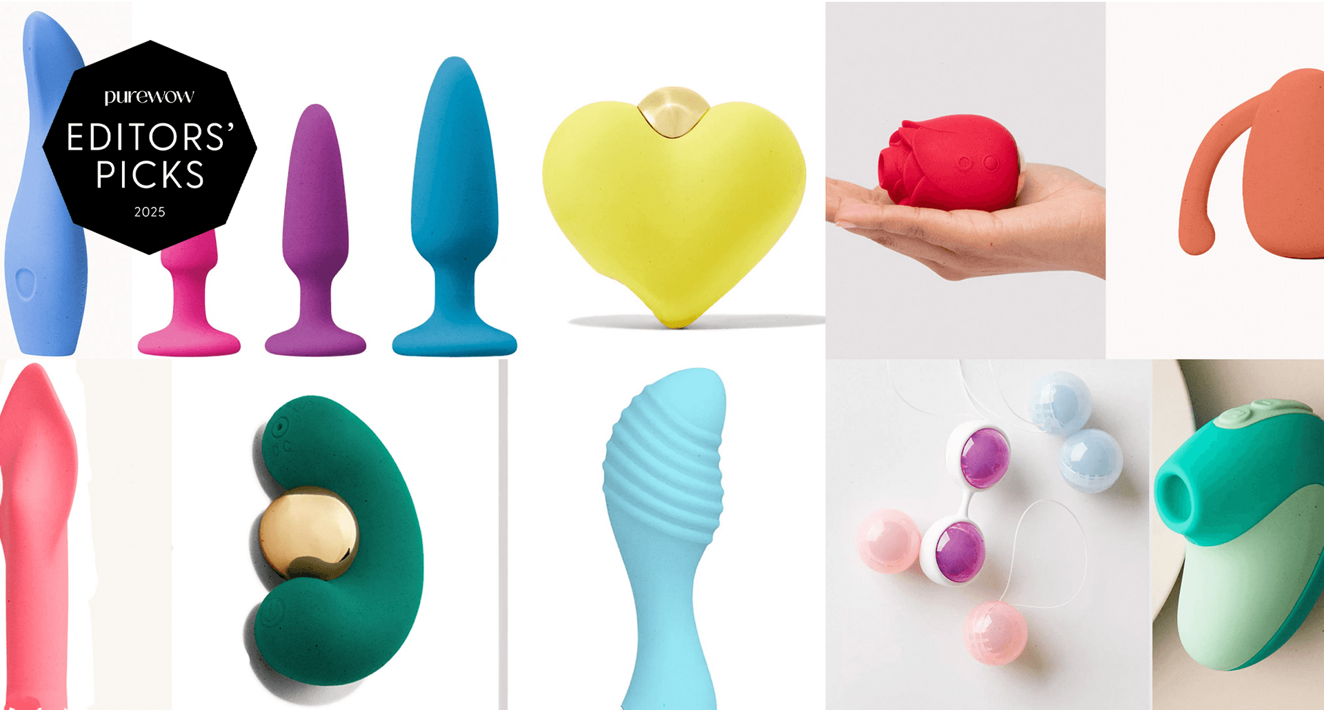 Buy sex toys online: Collage of colorful toys