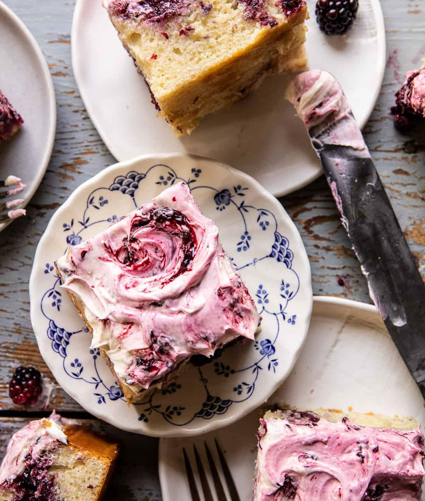 Swirled Caramel Sheet Cake with Fudgy Chocolate Frosting. - Half